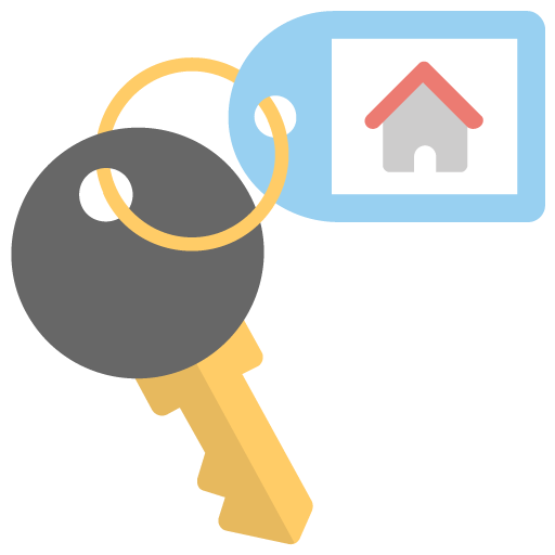 Flat icon of key from the house